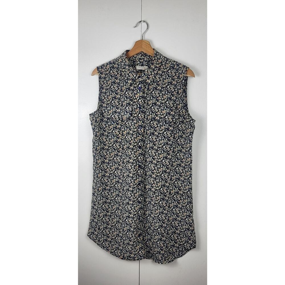Equipment Femme Floral Silk Sleeveless Slim Signature Shift Shirt Dress | Size M - Picture 11 of 12